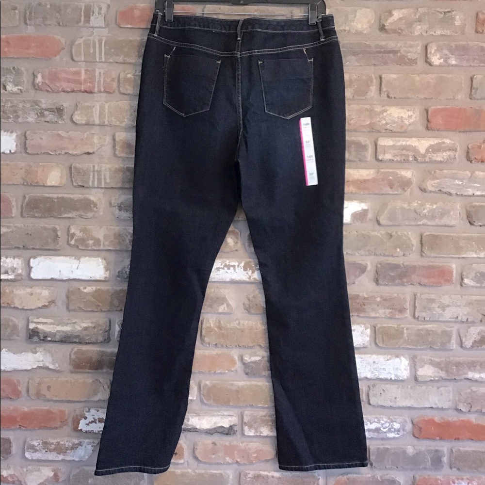 MOSSIMO Women’s Dark Curvy Bootcut Premium Denim 14 R NEW - Picture 3 of 4